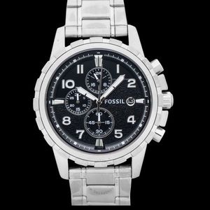 Fossil Men NIB Stainless Steel Quartz Chrono Watch FS4542 Graduation Gift